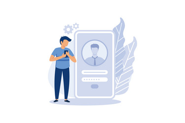 registration or sign up user interface users use vector image