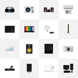 set of 16 editable tech icons includes symbols vector image