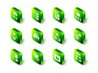 set server file document cloud technology data vector image