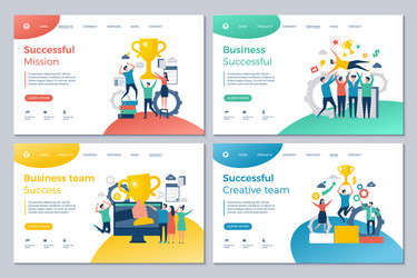 successful business landing web pages design vector image