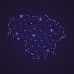 Abstract Lithuania Network Map vector image