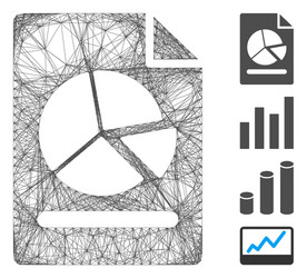 Linear pie chart report page mesh vector