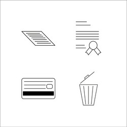 office simple linear icon setsimple outline icons vector image