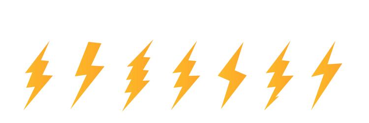 Set lightning bolt thunderbolt lightning strike Vector Image