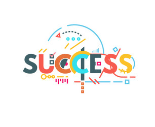 success text banner vector