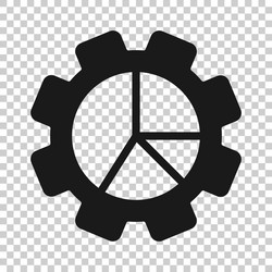 Workflow chart icon in flat style gear vector