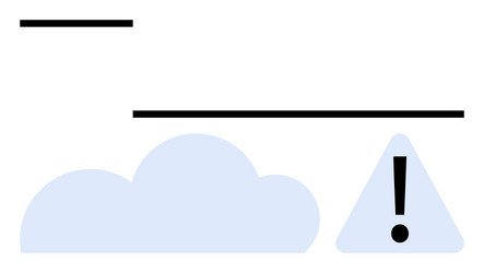 cloud computing alert with triangular warning sign vector image