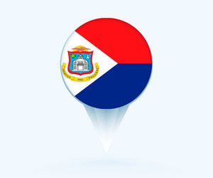 map pointer with flag of sint maarten vector image