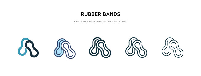 Rubber bands icon in different style two colored vector