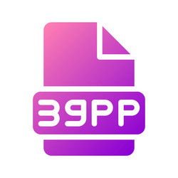 3gpp video file icon symbol with smooth color vector image
