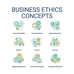 business ethics concept icons set vector