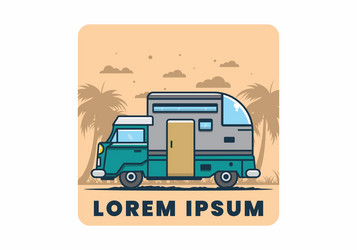 Custom camper car flat Royalty Free Vector Image