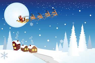 Santa Claus Sleigh Ride Vector Image