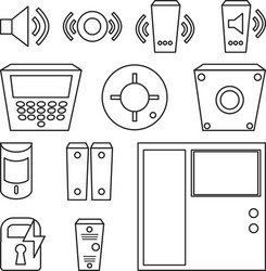 Simple set of detectors icons for window fire vector