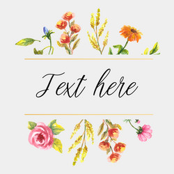 beautiful card with watercolor floral bouquet Vector Image