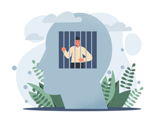 Mind prison concept vector