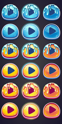 set pressing buttons for game in style marmalade vector image