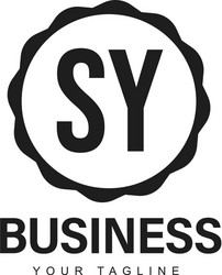 sy initial a logo design with abstract style vector image