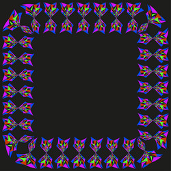 triangular frame border colorful pattern black vector image
