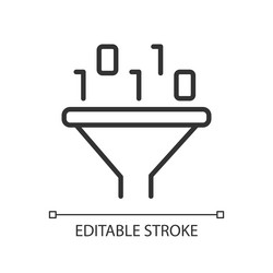 filter for data mining linear pixel perfect icon vector image
