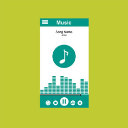 media player application app template with flat vector image