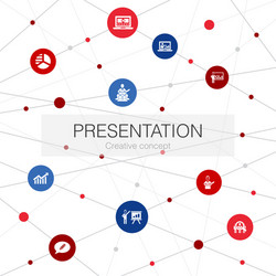presentation trendy web template with simple icons vector image