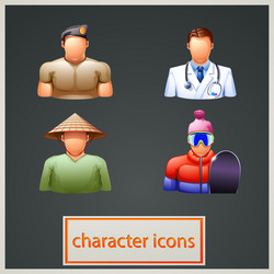 Doctor and nurse avatars icon set Royalty Free Vector Image