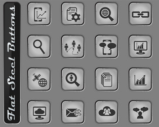 Data analytic and social network icon set vector