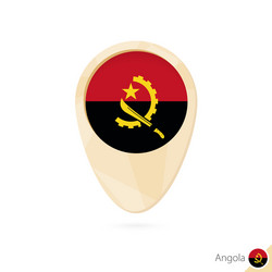 map pointer with flag angola orange abstract vector image