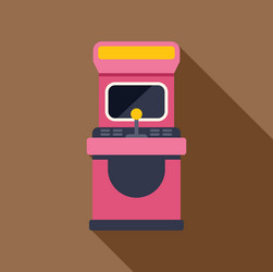 pink arcade game machine with joystick and buttons vector image