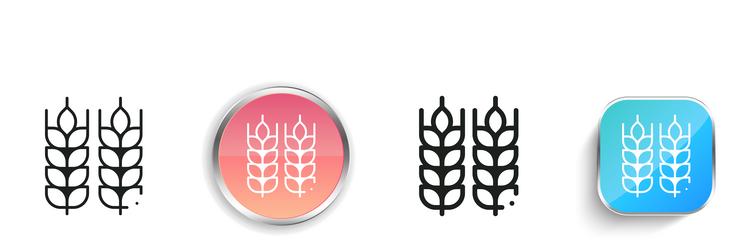barley icon thin linear regular and button style vector image