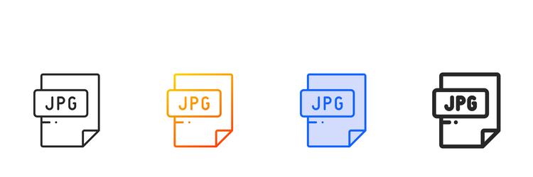 jpg file format iconthin linear gradient blue vector image