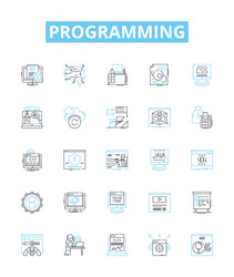 programming line icons set vector image