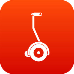 electrical self balancing scooter icon digital red vector