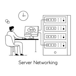 server networking vector image