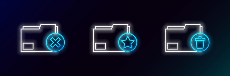 set line delete folder and document with star vector image