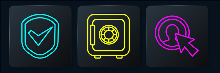 set line shield with check mark user man vector image