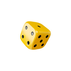 3d of a yellow dice vector image