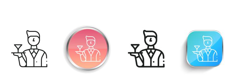 barman icon thin linear regular and button style vector image