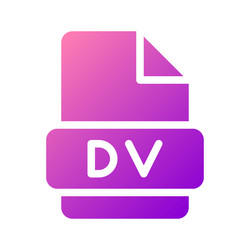 dv video file format icon with smooth gradient vector image