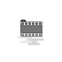 Film roll web icon flat line filled gray vector