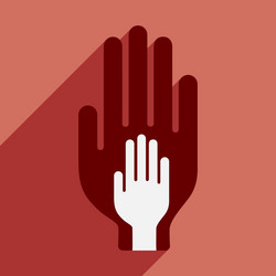 flat with shadow icon and mobile application trust vector image