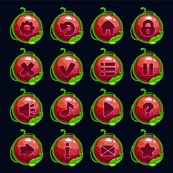funny cartoon red round menu buttons vector image
