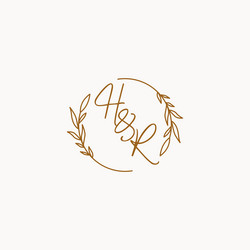 Hr initial wedding monogram logo Royalty Free Vector Image
