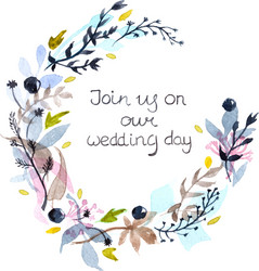 Watercolor Floral Wedding Frame Vector Image