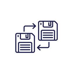 backup line icon with a floppy disk vector image