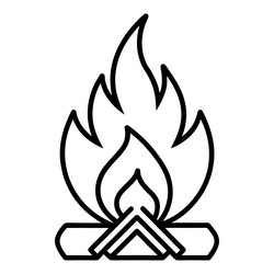 bonfire line art graphic campfire flames Vector Image