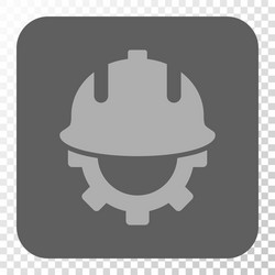 development helmet rounded square button vector image