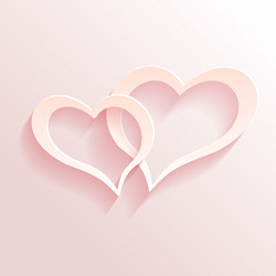 Hearts for valentine s day on a pink background vector