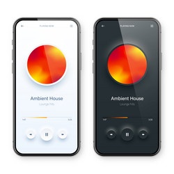 online audio player user interface smartphone app vector